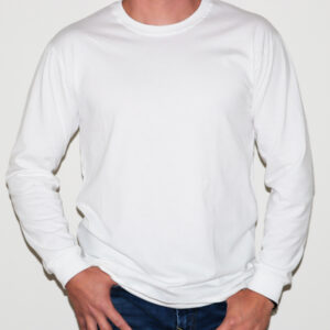 Playera Caballero Manga larga blanca